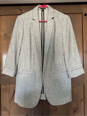 Express Light Gray Tweed Blazer